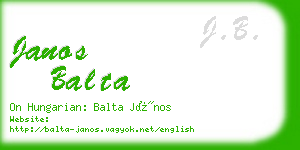 janos balta business card
